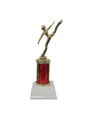 modern dance trophy with red dazzle riser 10 inch engraving included