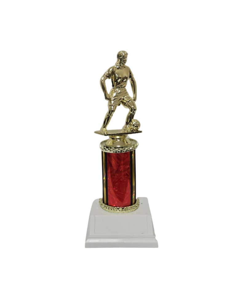 womens soccer trophy red dazzle 10 inch engraving included