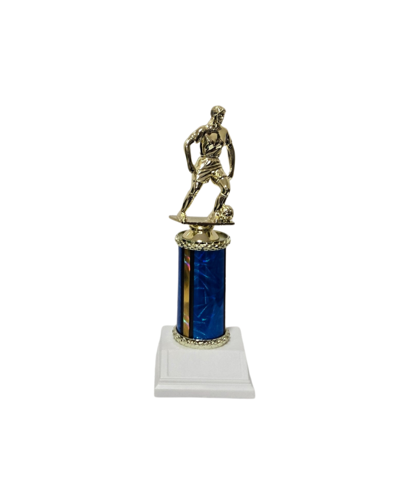 womens soccer trophy blue dazzle 10 inch engraving included