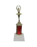 ballet dancer trophy with red dazzle riser engraving included 10 inch